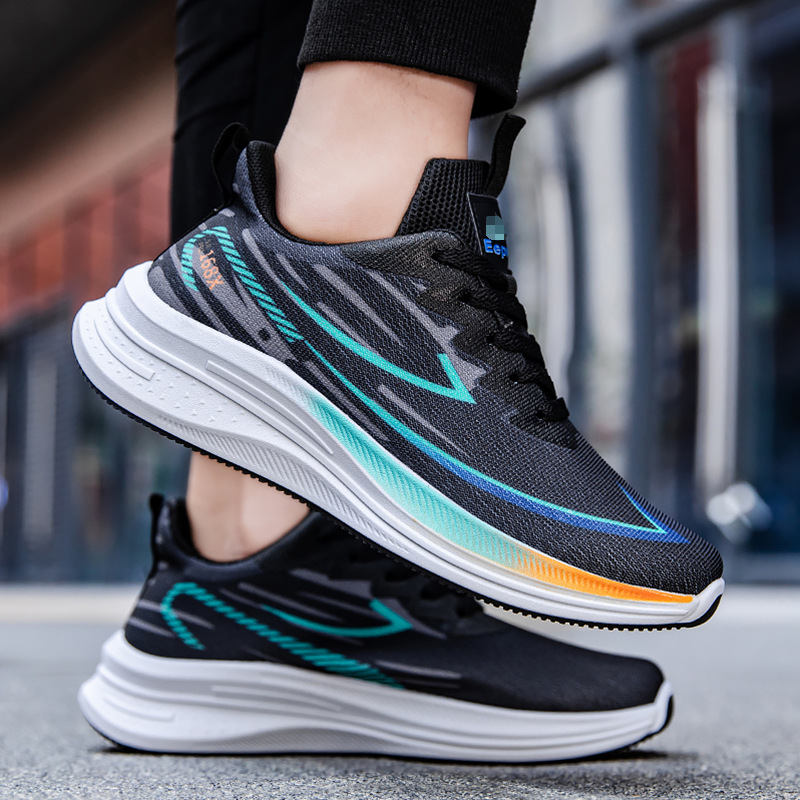 Manufacturer direct sales cross-border spring and summer new breathable men's shoes fashion trend soft sole casual sports running shoes wholesale