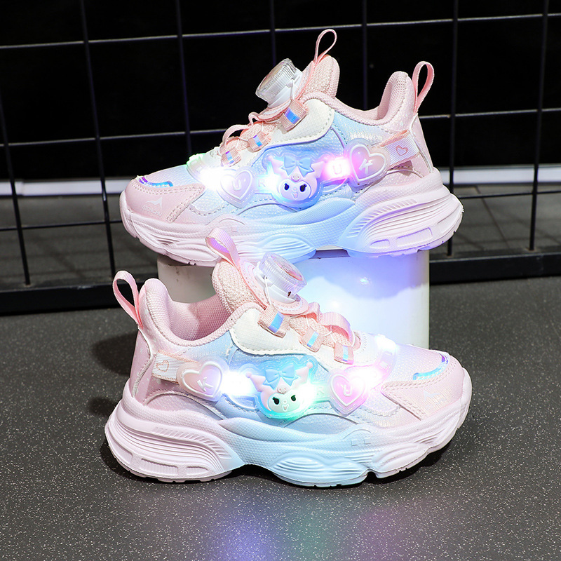 Bright up girls' sports shoes summer new style girls' shoes with plush warm leather surface, girls' baby, middle and large children's student shoes