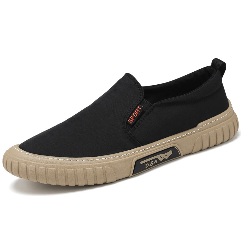 Cross border summer ice silk men's shoes, umbrella cloth, breathable casual sports shoes, driving shoes, lazy canvas, one foot shoes