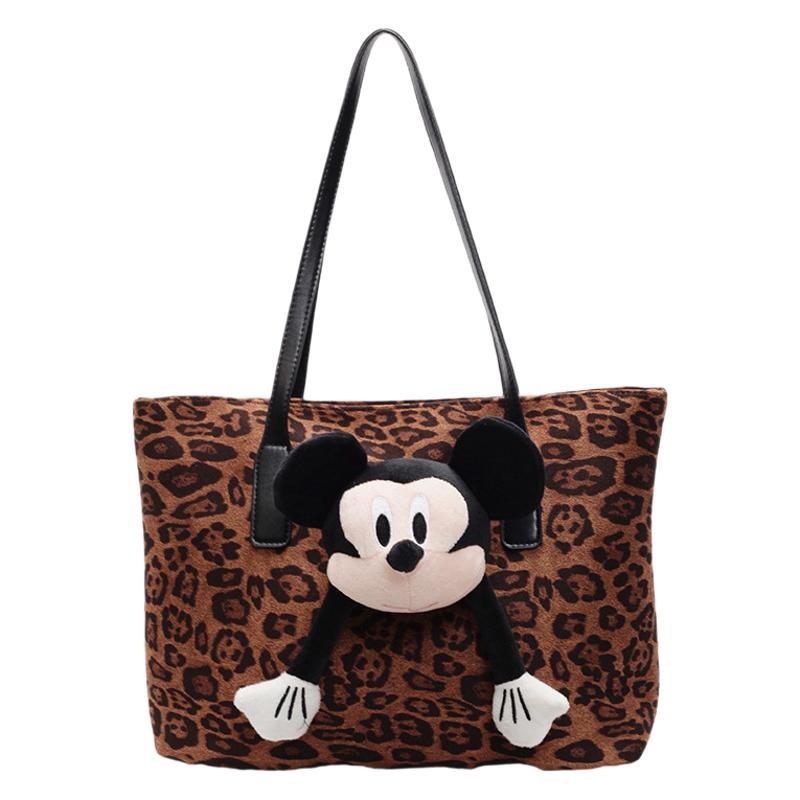 Autumn and Winter Ins Cute Tote Bag 2024 New Fashion Leopard Pattern Large Capacity Backpack Single Shoulder Slant Cross Bag