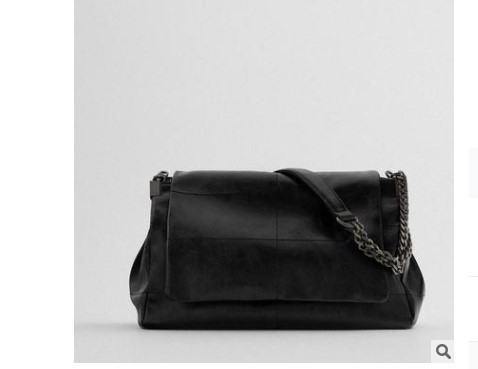 Z Home Women's Bag Fashion Versatile Large Capacity Commuter Chain Bag Stray Black Rock Style Flip Bag Trendy Single Shoulder