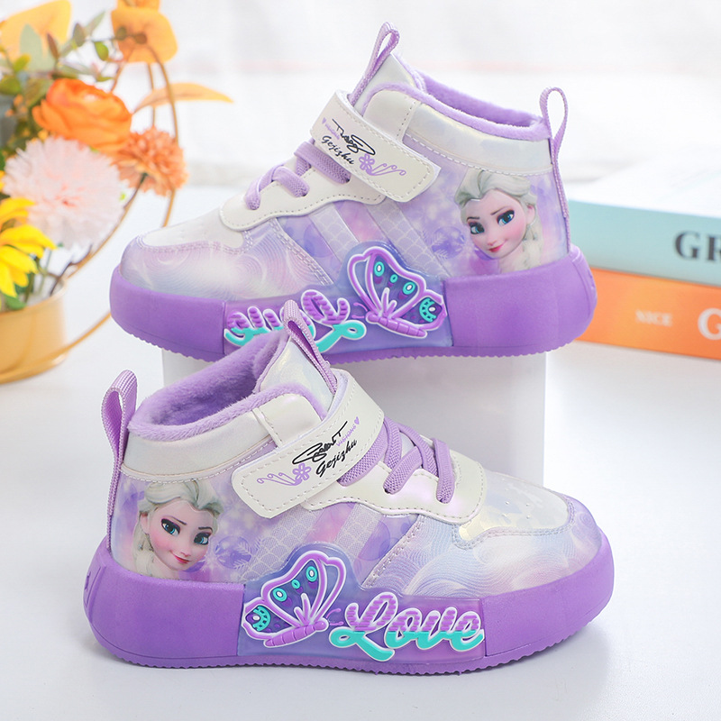 Children's board shoes 2022 autumn and winter new girls' sports shoes versatile Korean version medium large children's and girls' waterproof high bang aj shoes