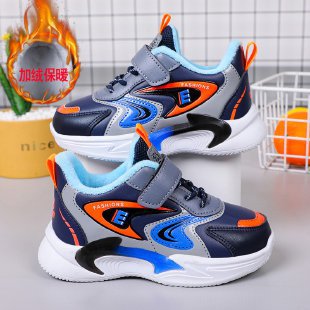 Children's shoes 2023 autumn and winter new item boys' leather sports shoes solid soft sole running shoes small and medium-sized children's shoes