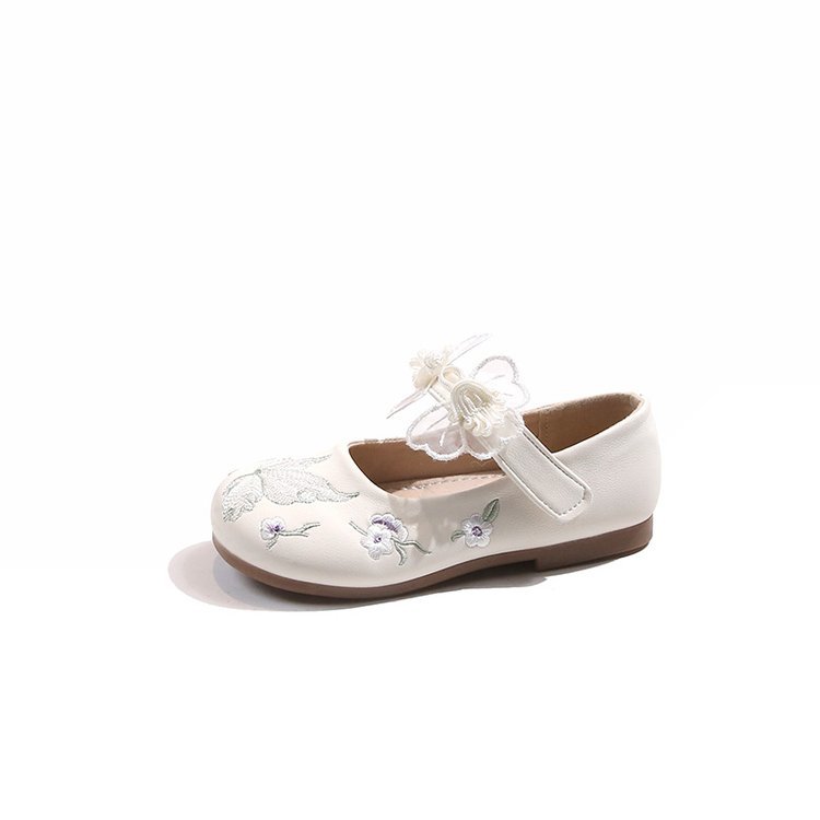 Girls' shoes summer new Hanfu children's leather shoes Chinese ancient style student embroidered shoes princess shoes