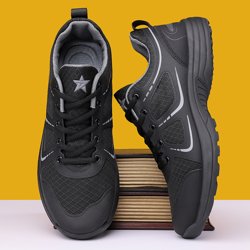 Cross border new men's shoes for spring and summer 2025, fitness training shoes with breathable mesh and lace up, outdoor sports shoes wholesale