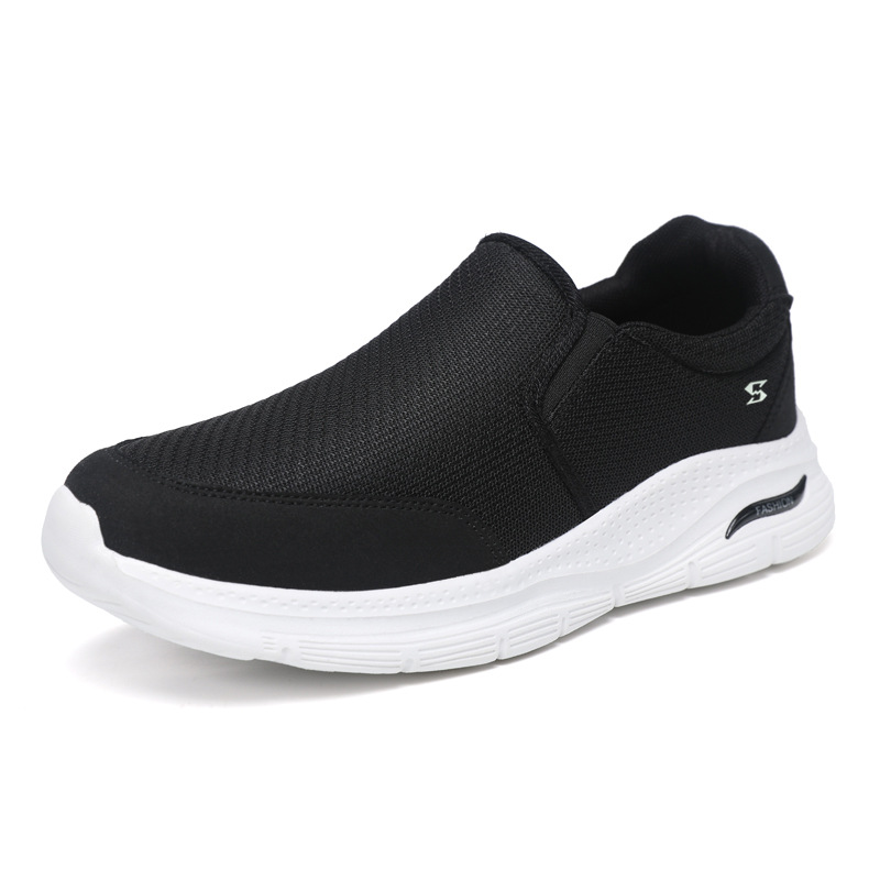 Cross border men's casual and fashionable 2024 summer new mesh breathable shoes, healthy walking soft soled lightweight running shoes wholesale