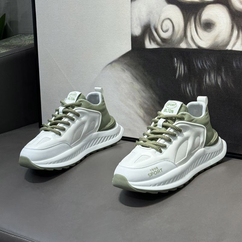 Cross border Thick soled Men's Shoes 2025 New Spring Breathable Mesh Sports Running Leisure Little White Dad Shoes Wholesale
