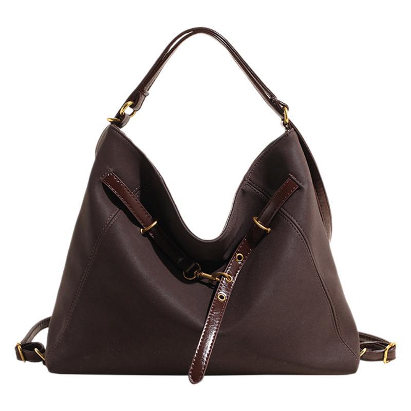 2024 autumn and winter new large capacity tote bag, women's frosted bag, commuting backpack, contrasting color crossbody travel backpack