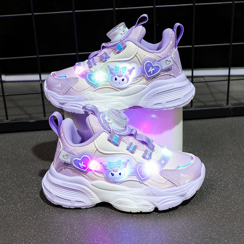 Bright up girls' sports shoes summer new style girls' shoes with plush warm leather surface, girls' baby, middle and large children's student shoes