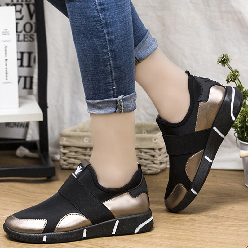 Cross border summer single shoes for women, one foot sports and leisure shoes for women, trendy foreign trade single shoes, breathable PU splicing women's shoes