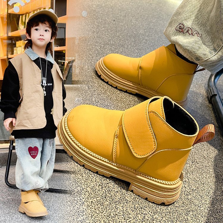 Children's snow boots 2024 new single boots for boys and girls, cotton boots with thickened insulation, waterproof cotton shoes for primary and secondary school students