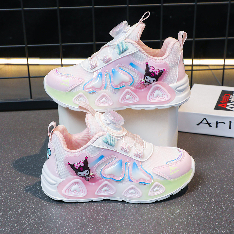 Girls' shoes, rotating buckle sports shoes, 2023 new model, versatile for primary and secondary school students, suitable for girls' running shoes
