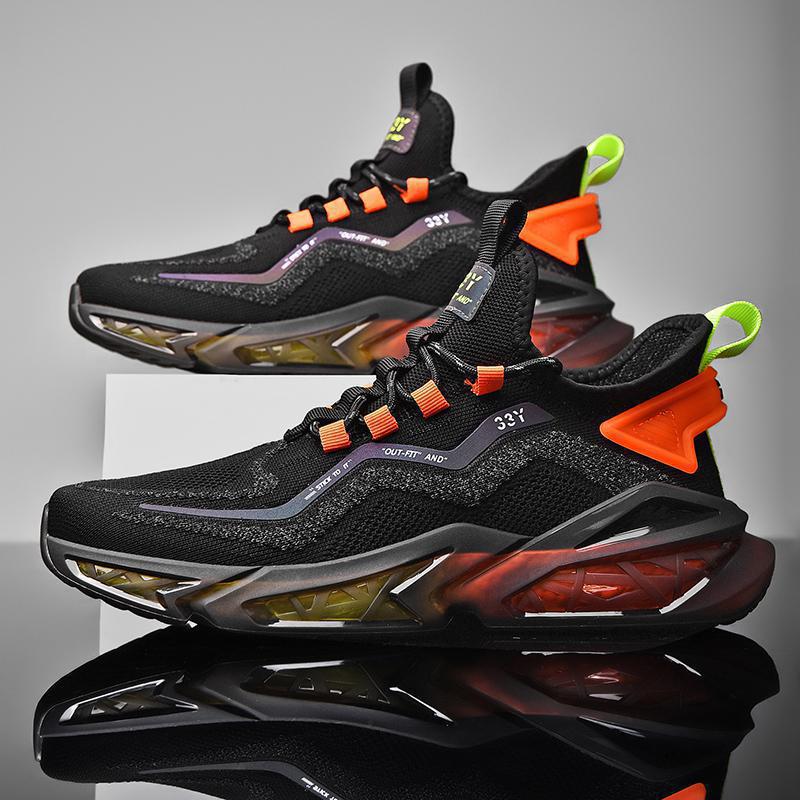 Cross border men's shoes new breathable mesh low top lace up men's running casual sports shoes men's dad shoes wholesale