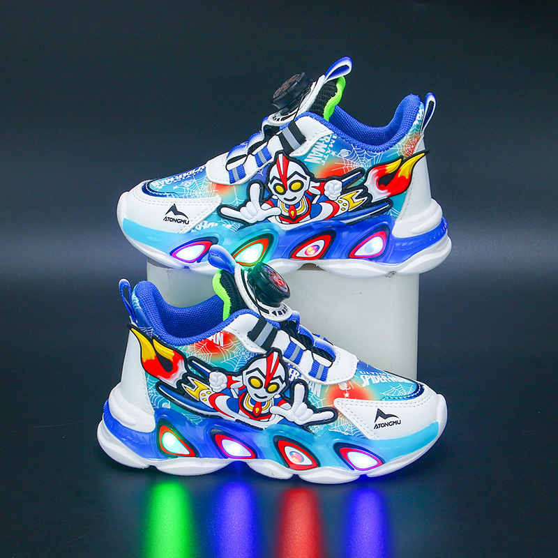 Bright Children's Sports Shoes 2024 New Leather Single Shoes with Velvet Warmth for Boys, Middle and Small Children's Baby Shoes