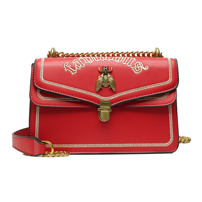 2024 New Fashion Single Shoulder Bee Small Square Bag Chain Strap Cross Shoulder Factory Goods Wholesale Large Capacity Cross border Bag Women's Trendy Pair