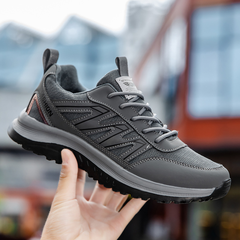 Cross border new unisex walking shoes for spring and autumn, breathable mesh, cold adhesive soft sole, middle-aged and elderly casual sports shoes