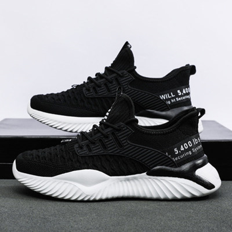 2024 Summer Men's Shoes Student Fly Weaving Trendy Running Shoes Mesh Breathable Casual Men's Sports Shoes Wholesale Light Trendy