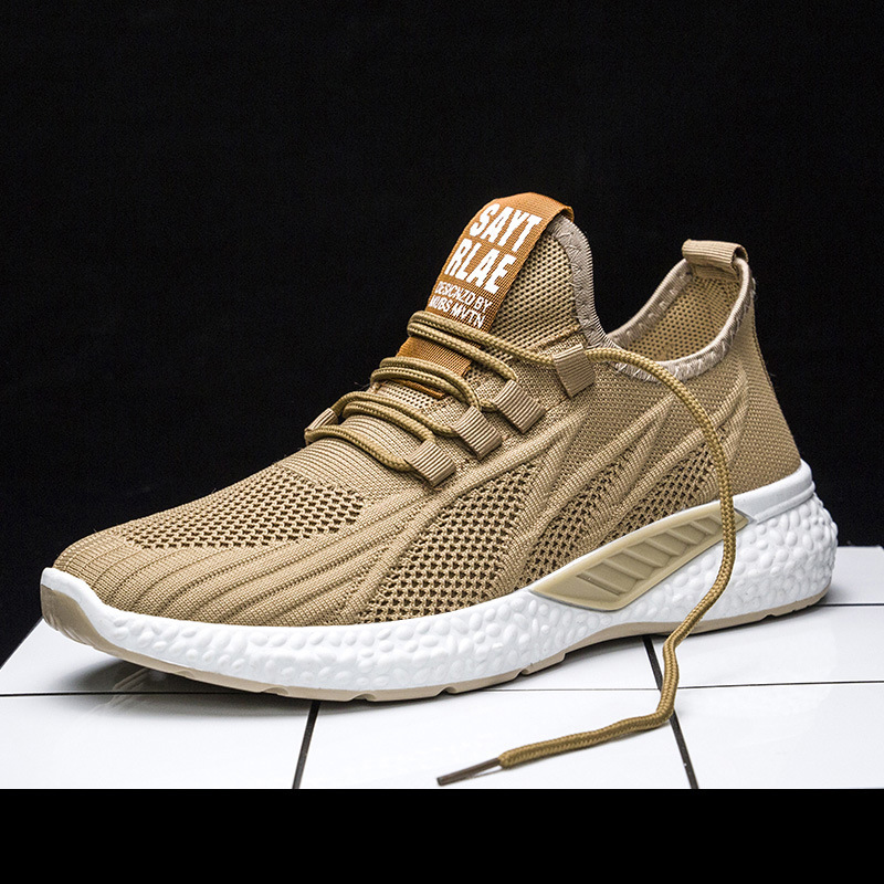Cross border 2024 New Men's Shoes Spring Sports Shoes Flyknit Running Leather Shoes Casual Shoes One piece Hair Collection Breathable