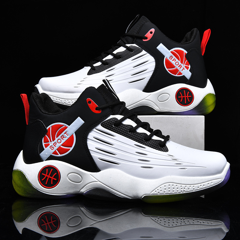 Cross border plus size men's basketball shoes, fashionable sports and casual sole leather, 2025 new youth running shoes wholesale