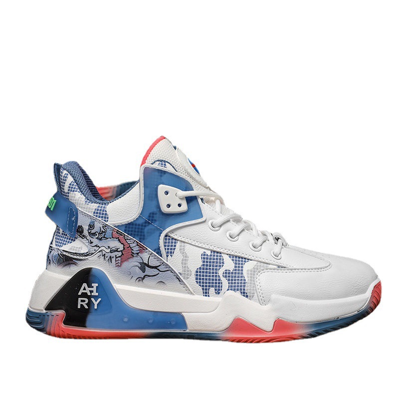 Factory wholesale cross-border autumn men's shoes new basketball sports shoes men's casual PU face lace up running youth shoes
