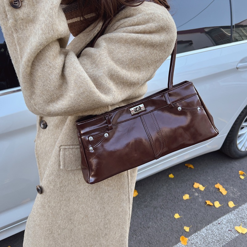 Retro Versatile 2025 New Handheld Women's Bag, Single Shoulder Underarm Bag, Foreign Trade Trend, Simplicity, Luxury, and Niche Platinum Bag