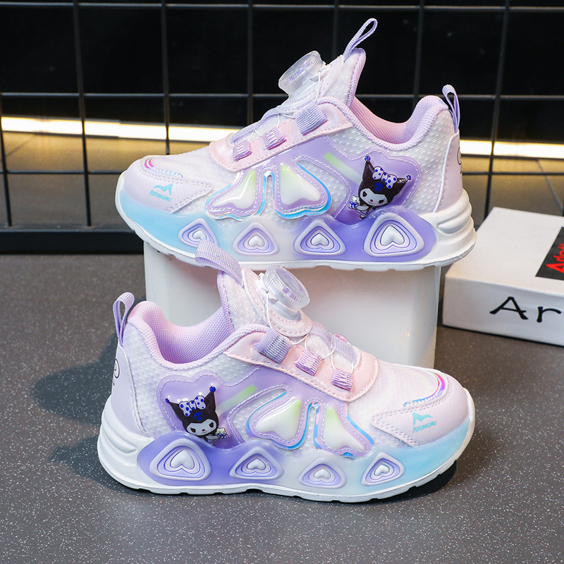 Girls' shoes, rotating buckle sports shoes, 2023 new model, versatile for primary and secondary school students, suitable for girls' running shoes