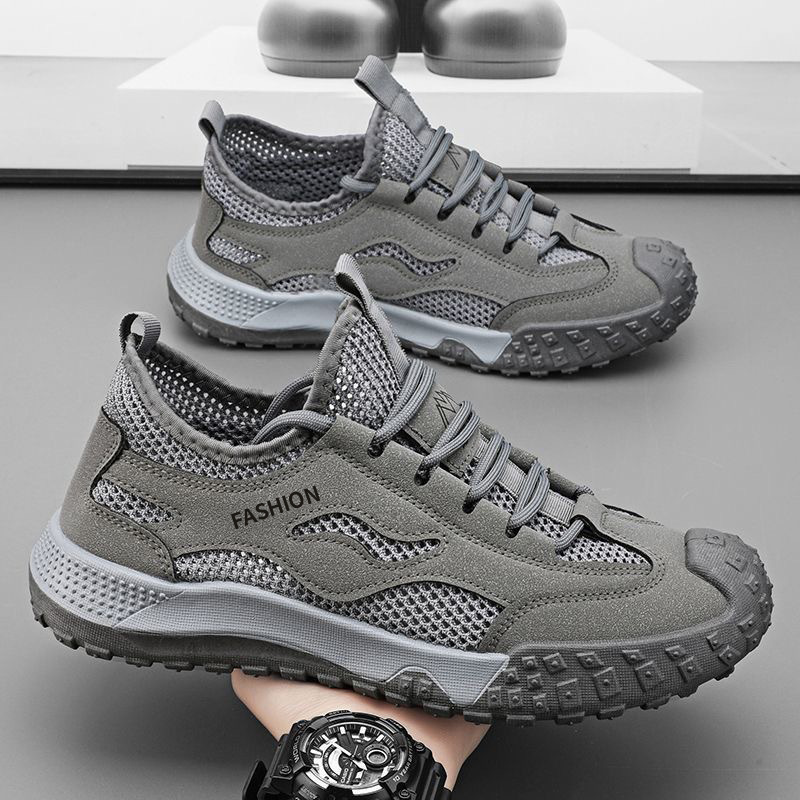 Cross border mesh men's shoes summer new outdoor workwear shoes fashionable breathable casual shoes soft soled sports shoes wholesale