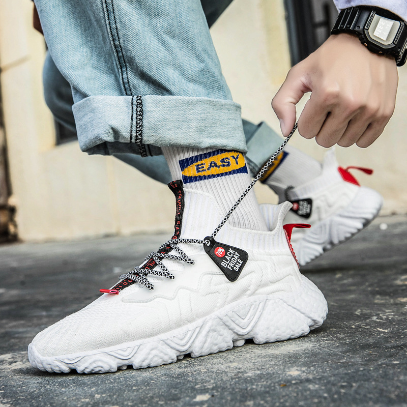 Cross border 2024 new summer men's shoes fashion Korean version casual shoes student fly woven socks shoes men's sports shoes