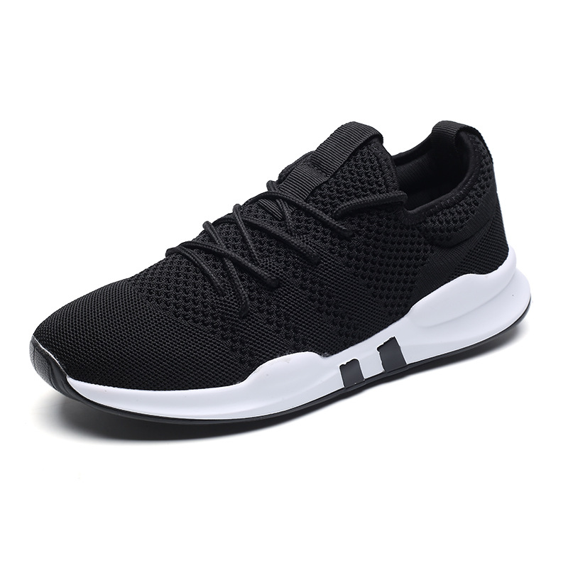 Cross border 2024 new summer men's sports shoes, leather shoes with fly woven mesh, breathable casual running men's shoes for dropshipping