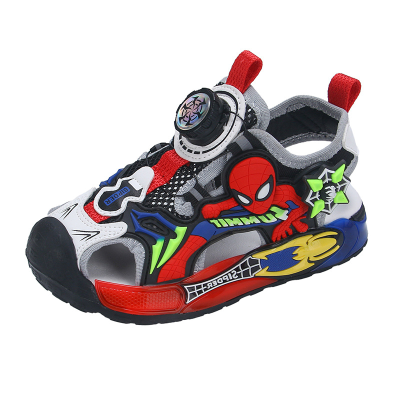 Bright Children's Headbag Sandals 2024 Summer New Anti Kick Sandals for Boys, Middle and Primary School Students, Boys' and Baby's Shoes