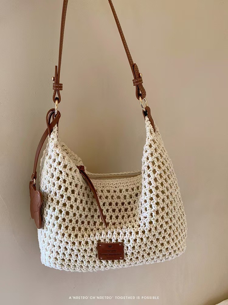 Nanfeng Chio2nd Leisure Time Tote Bag Women's Summer Lazy Wind Beach Weaving Bag Single Shoulder Crossbody Bag