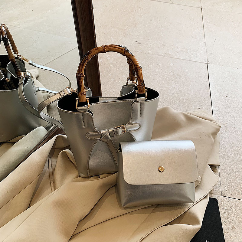 Handbag, women's bag, large capacity single shoulder tote bag, 2025 new foreign trade cross-border trendy bamboo section hand-held letter bag