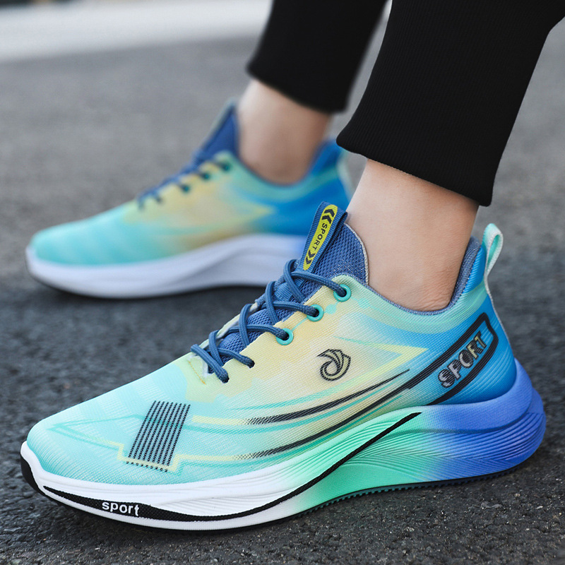 Cross border plus size running men's shoes spring and summer new versatile mesh shoes breathable soft sole casual sports men's shoes wholesale