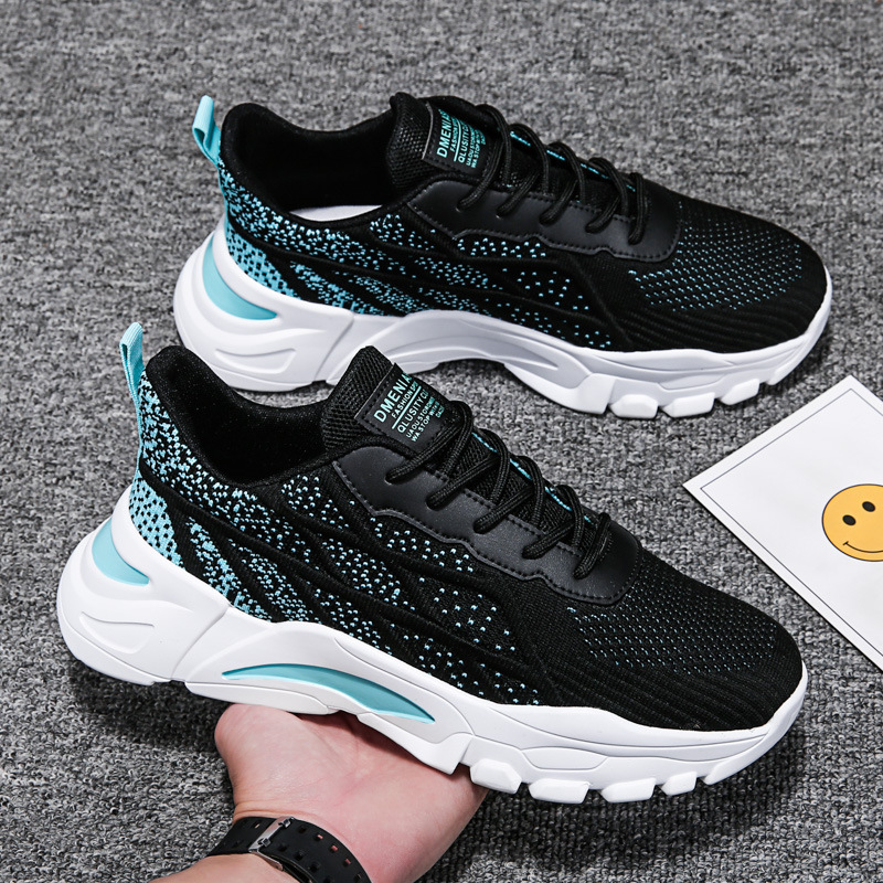 Men's Shoes 2023 Spring Edition Sports Flyknit Mesh Casual Shoes Foreign Trade Wholesale Student Running Fashion Breathable Men's Shoes