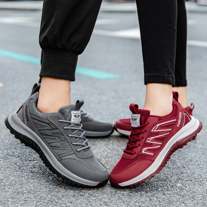 Cross border new unisex walking shoes for spring and autumn, breathable mesh, cold adhesive soft sole, middle-aged and elderly casual sports shoes