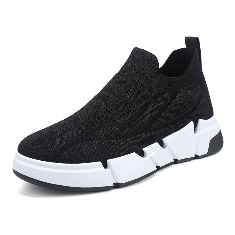 2023 Spring Men's Casual Sneakers Flyknit Mesh Socks, One Step Shoes, Cross border Large Men's Shoes