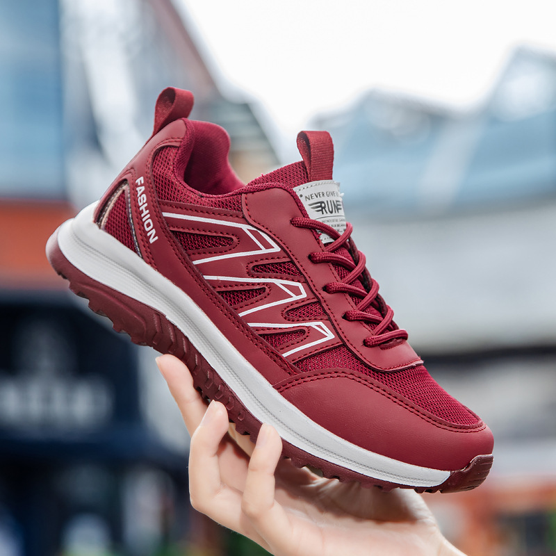 Cross border new unisex walking shoes for spring and autumn, breathable mesh, cold adhesive soft sole, middle-aged and elderly casual sports shoes