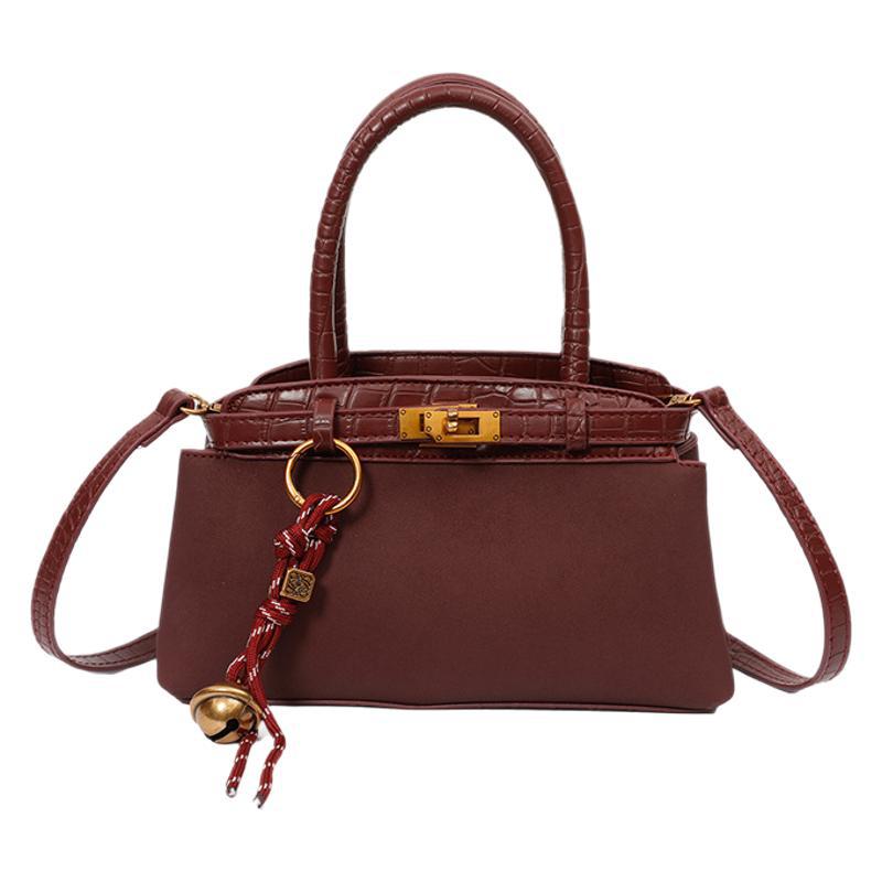 2024 Autumn New Fashion Kelly Bag Retro Splicing Crossbody Bag Fashion Handbag Women's Bag Foreign Trade Cross border Trendy Match