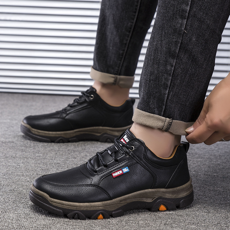 2024 New Men's Casual Business Leather Shoes Outdoor Sports Mountaineering Fashion Middle aged Dad Student Spring Men's Shoes