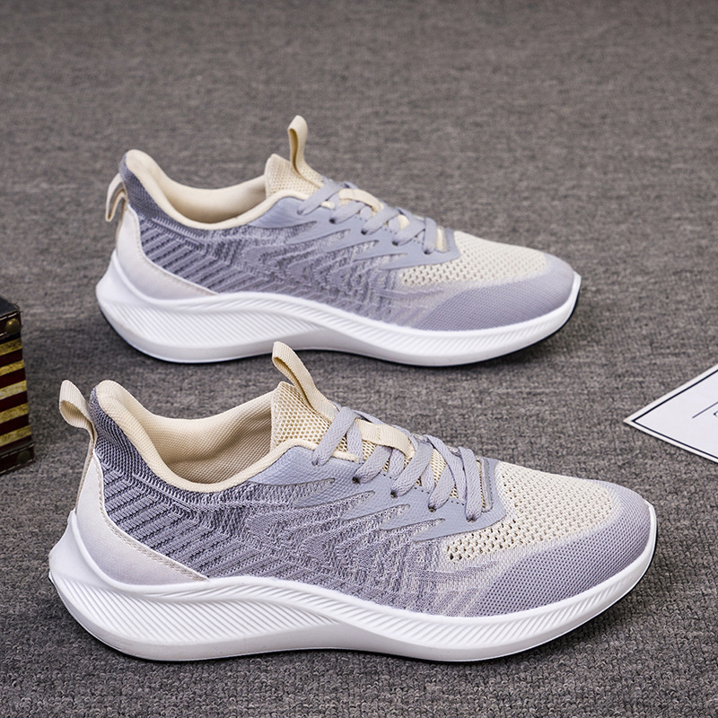 Cross border autumn and winter new men's shoes, fly woven casual sports shoes, student travel shoes, foreign trade single shoes, comfortable running shoes for men