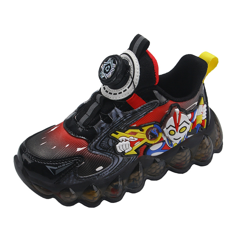 Boys' shoes, button up shoes, middle-aged children's sports shoes, mesh shoes, breathable and waterproof leather shoes, boys' and babies' elementary school shoes
