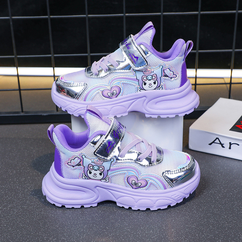 Girls' sports shoes 2025 summer new mesh breathable versatile shoes for primary and secondary school students, princess shoes for girls