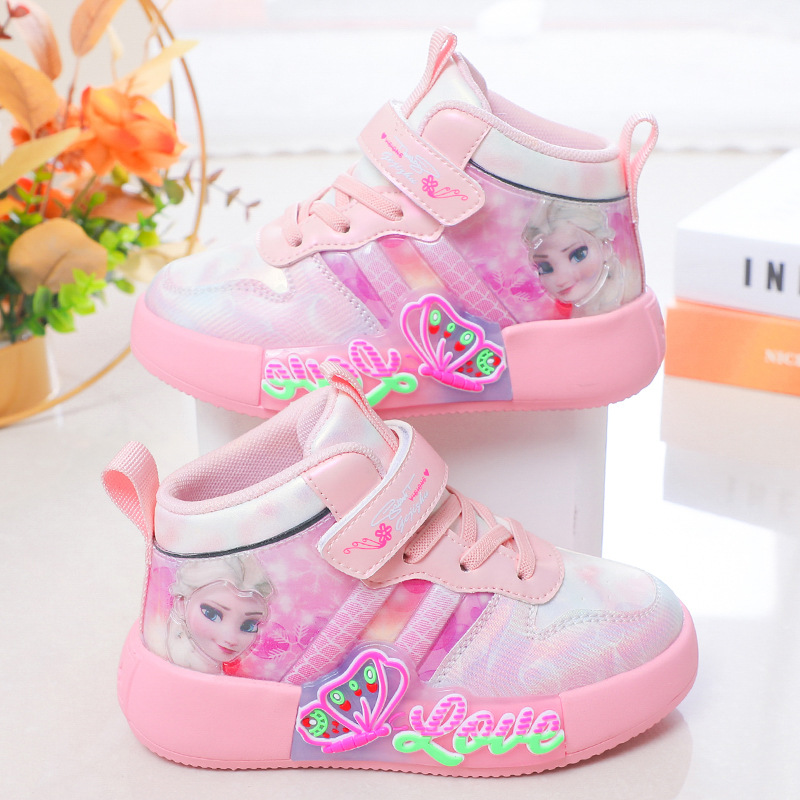 Children's board shoes 2022 autumn and winter new girls' sports shoes versatile Korean version medium large children's and girls' waterproof high bang aj shoes