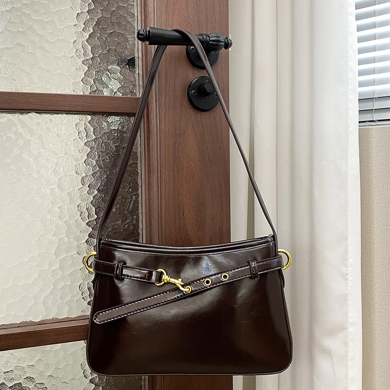 25 new high-end texture bags for foreign trade, women's fashionable commuting armpit bags, cross-border popular retro single shoulder diagonal cross bags