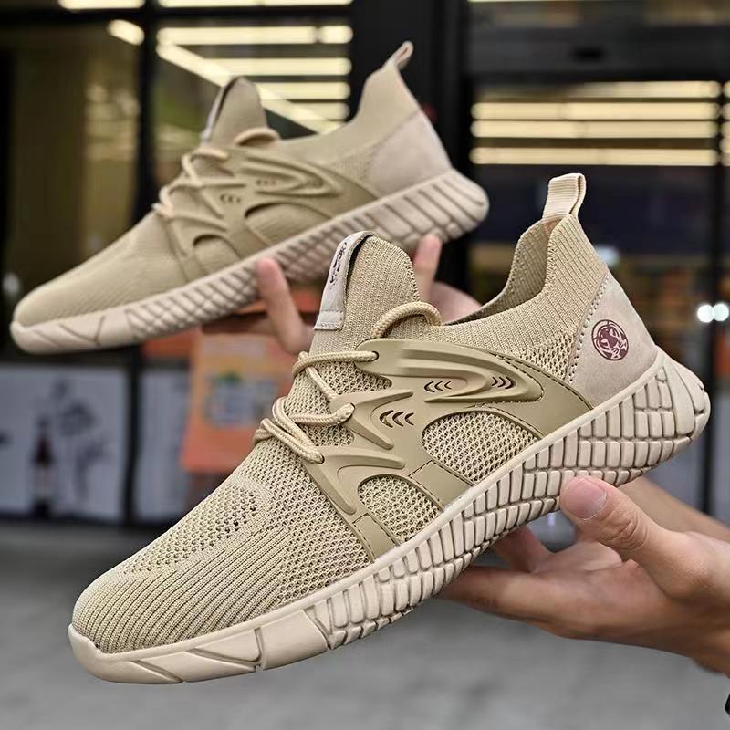 Cross border men's shoes 2024 new spring and summer breathable mesh soft sole casual sports outdoor one foot mesh shoes for men