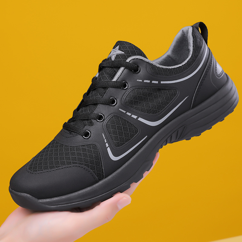 Cross border new men's shoes for spring and summer 2025, fitness training shoes with breathable mesh and lace up, outdoor sports shoes wholesale