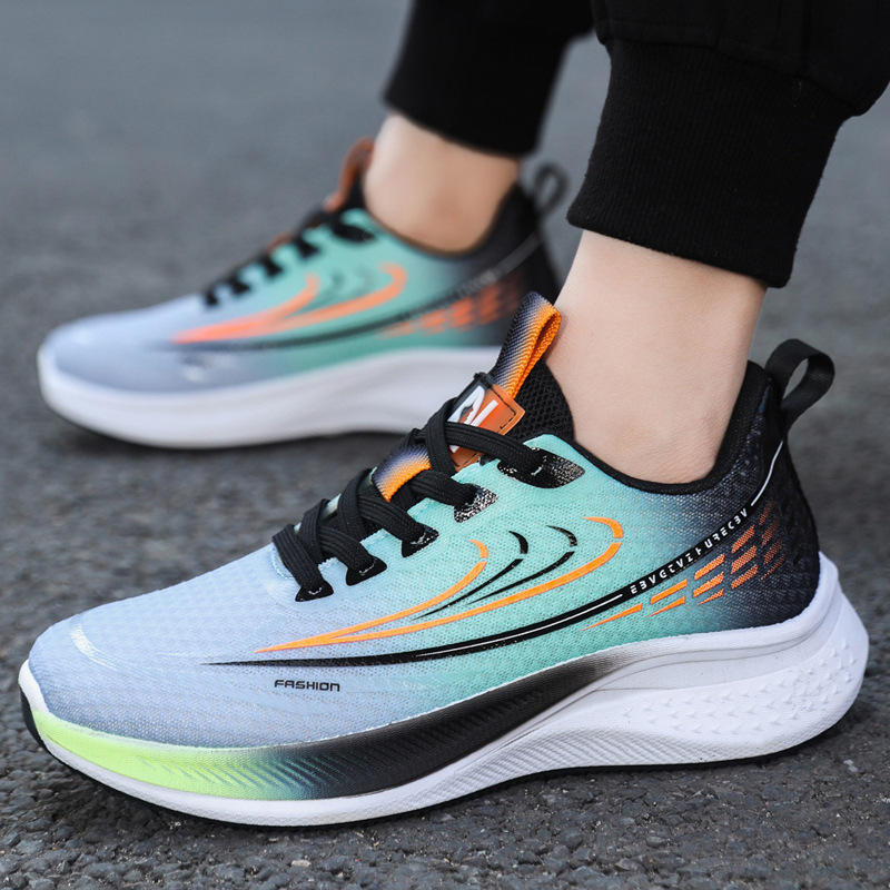 Cross border sports shoes, spring new items, teenagers' daily outdoor running shoes, fashionable and trendy lace up breathable men's shoes