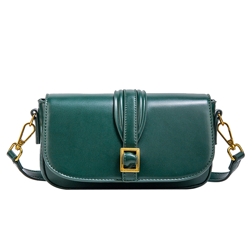 Z Home Bag Cross border New Product Tofu Bag Green Classic Buckle Decoration Single Shoulder Crossbody Bag Mini Versatile Small Square Bag