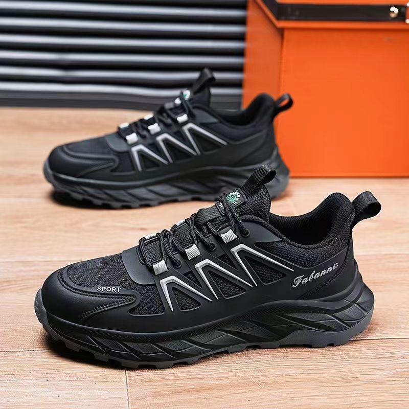Cross border 2025 Spring New Fashionable Soft Bottom Mesh Breathable Sports and Leisure Men's Shoes Versatile Thick Bottom Running Shoes