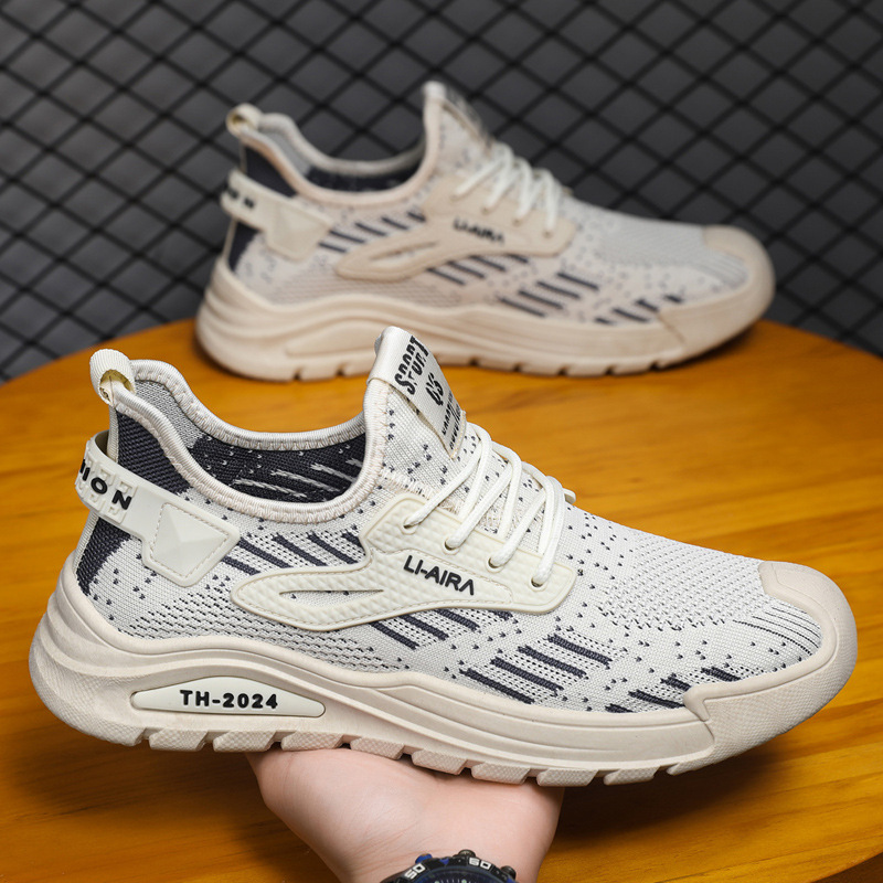 2024 New Men's Shoes, Large Foreign Trade, Spring and Autumn Fashion, Casual, Flyknit, Versatile, Breathable, Running, Sports, Trendy Shoes